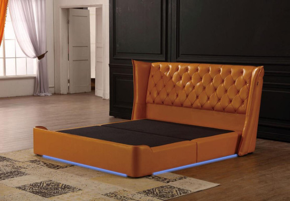 Designer Double bed Bed Beds Leather Chesterfield Luxury Hotel Bedroom
