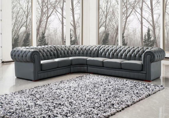 Classic Chesterfield Upholstery Seat Corner Leather Decor Suite Living landscape