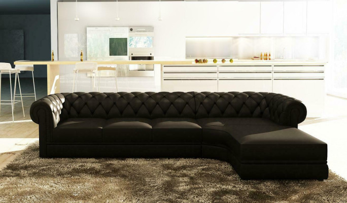 Classic Chesterfield Upholstery Seat Corner Leather Suite Living landscape