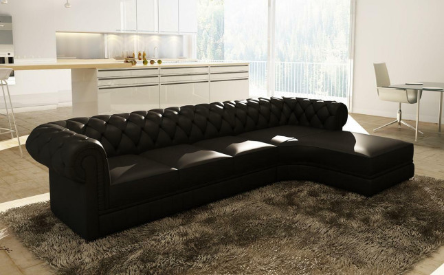 Classic Chesterfield Upholstery Seat Corner Leather Suite Living landscape