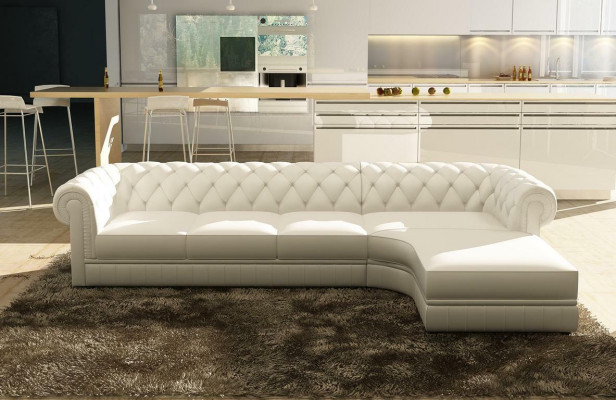 Classic Chesterfield Upholstery Seat Corner Leather Suite Living landscape