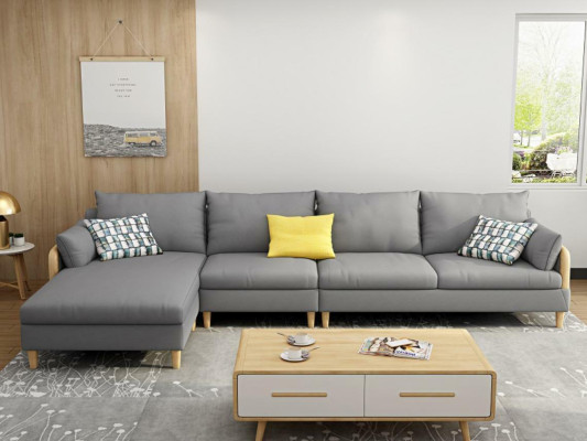 Corner Relax Seat Luxury Furniture Living landscape Corner sofa L-shape Upholstery Textile Modern