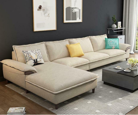 Living landscape Corner sofa Upholstery Textile Modern Relax Seat Luxury Furniture Sofa 329 cm