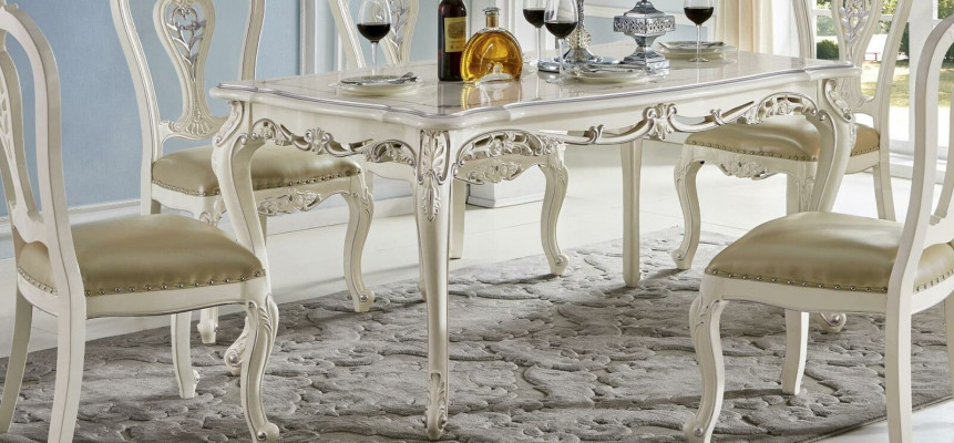 Royal dining table wooden table baroque rococo table dining room classic