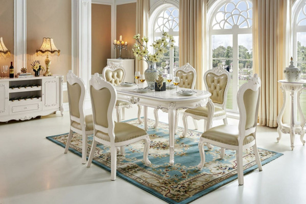 Baroque Antique Style Table Real Wood Tables Classic Dining table Designer Rococo