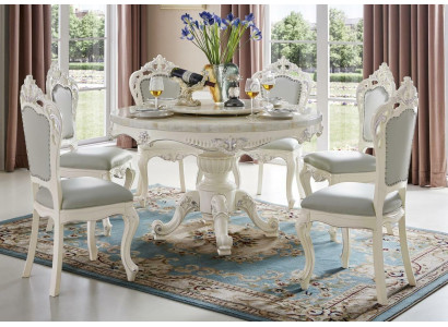 Classic Baroque Style Group Chairs Rococo Antique Suite Wood 4pcs Solid wood