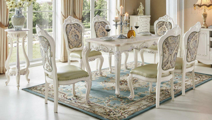 Luxury Furniture Chair Set 4x Chairs Group Suite Dining room Armchair Chesterfield