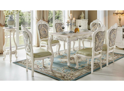 Luxury Furniture Chair Set 4x Chairs Group Suite Dining room Armchair Chesterfield