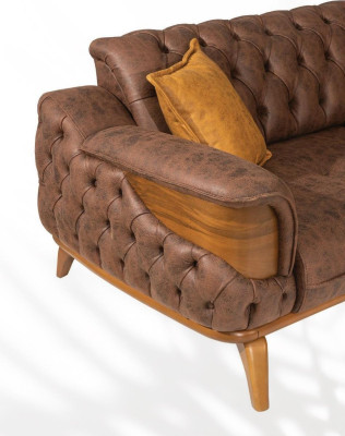 Luxury Three Seater Chesterfield Couch Furniture Couches Brown Sofas Leather Upholstery new