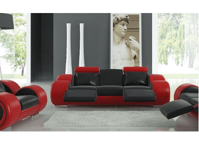 Leather sofa Couch Living landscape 3 Seater Design Modern Sofa 3SeaterBerlin