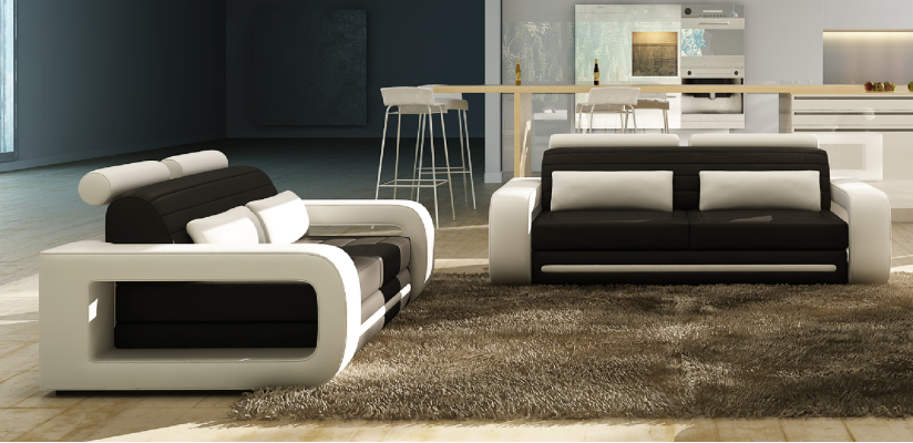 Leather sofa Couch Living landscape 3+2 Seater Design Modern Sofa Sofa set