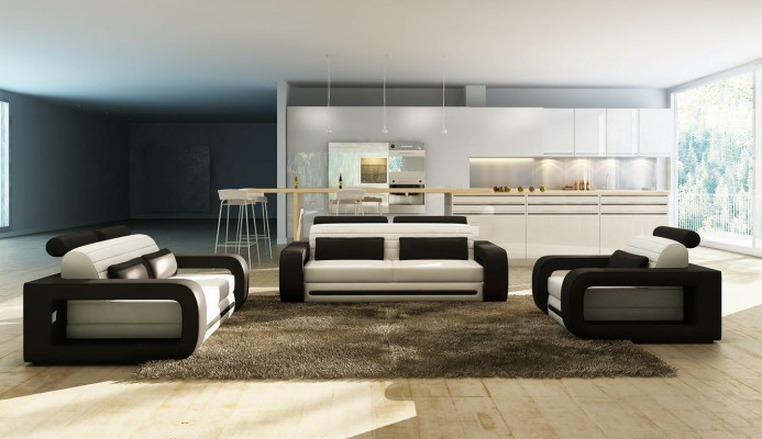 Leather sofa Couch Living landscape 3+2 Seater Design Modern Sofa Sofa set