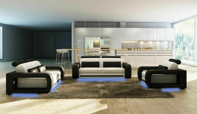 Leather sofa Couch Living landscape 3+2 Seater Design Modern Sofa Sofa set