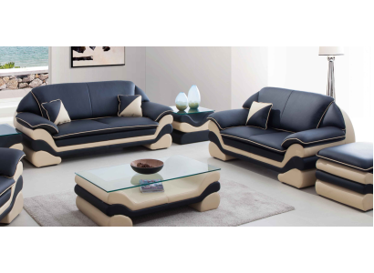 Leather sofa Couch Living landscape 3+2 Seater Design Sofa Classic Suite