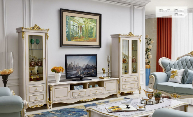 Sideboard TV Lowboard TV-cabinet Table Living room Wood Wardrobe Classic Baroque