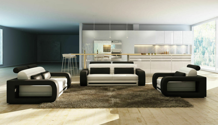 Leather Sofa Couch Sofas Couches 3 Seater Design Modern Sofa 3Seater Davos