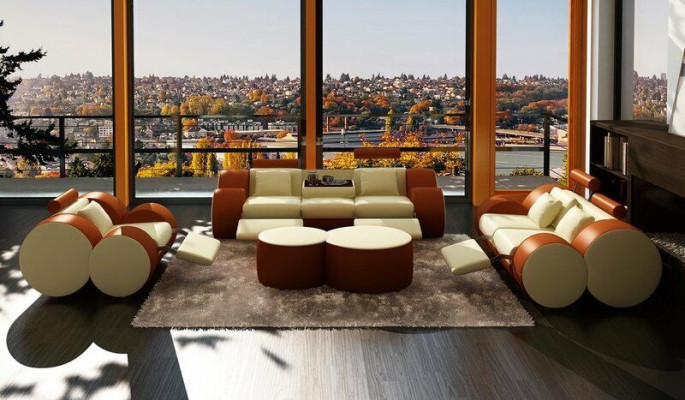 3 Seater Multifunction Sofa Designer Leather Couch Upholstery Suite Sofas Couches