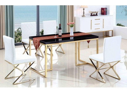 Dining table 4x Chairs Dining room Set Complete Set Dining Group Table 5pcs