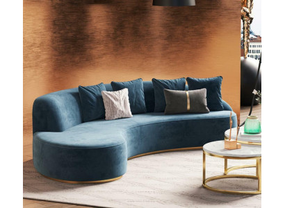 Velvet Sofa 4 Seater Upholstery Textile Modern Relax Seat Luxury Furniture Corner sofa Round new
