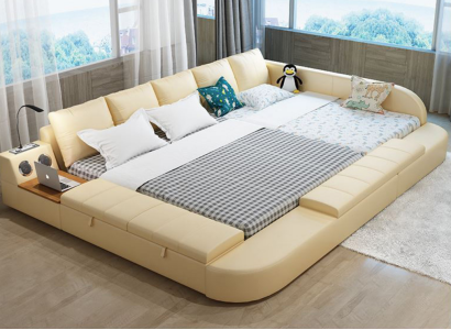 Multifunction Sofa Bed xxl Big Beds Boxes USB Hotel Leather Upholstery