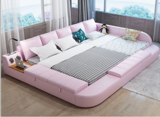 Multifunction Sofa Bed xxl Big Beds Boxes USB Hotel Leather Upholstery