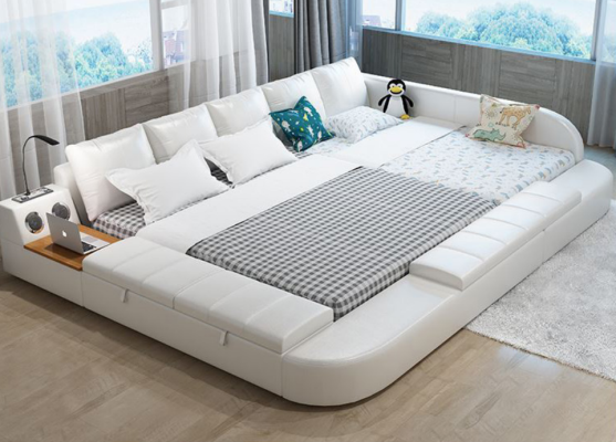 Multifunction Sofa Bed xxl Big Beds Boxes USB Hotel Leather Upholstery