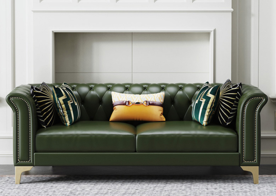 Classic Three Seater Couch Furniture Upholstery Sofa 3 Seater Leather Couches