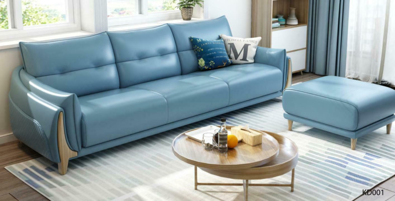 Sofa 3 Seater Modern Relax Seat Furniture Three Seater Blue Upholstery Luxury Furniture new