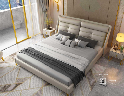 Luxury Bedroom Double bed Bed 180x200cm Leather Beds Bed frame