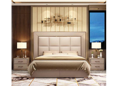 Classic Upholstery Leather Imitation leather Double Bed Luxury Design Beds Double