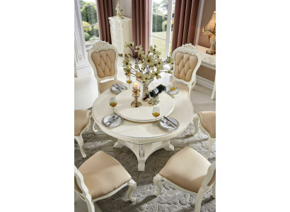 Luxury Dining table Round Table Living room Wood Design Dining room Tables Round 130cm