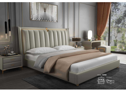 Luxury Bed Upholstered bed Leather Bedroom Beds 180x200cm Double bed