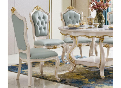 HellBlue he Chesterfield Chair Luxury Dining room Designer Chairs Upholstery Einistzer Baroque style
