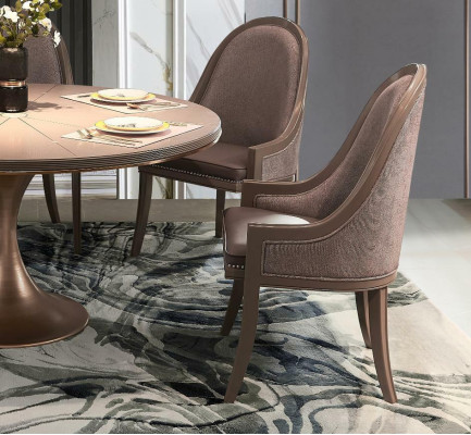 Dining Room 1x Chair Set Seat Chairs Upholstery Lehn Designer Real Wood Armchair