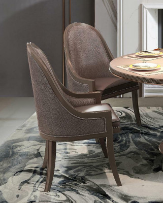 Dining Room 1x Chair Set Seat Chairs Upholstery Lehn Designer Real Wood Armchair