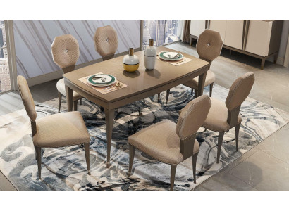 Chair 1x Luxury Design Upholstery Chairs Seat Office Dining room Designer Wood Armchair