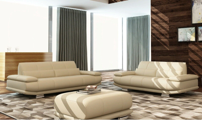 Leather Sofa Couch Upholstery Complete Suite 3+2+1 Sofas Couches Seat