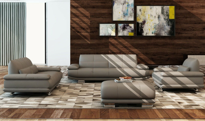 Leather Sofa Couch Upholstery Complete Suite 3+2+1 Sofas Couches Seat