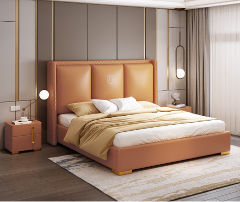 Bed Orange Bedroom Design Furniture Modern Luxury Beds Bed frame
