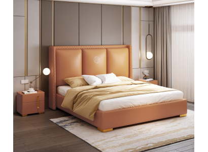 Bed Orange Bedroom Design Furniture Modern Luxury Beds Bed frame