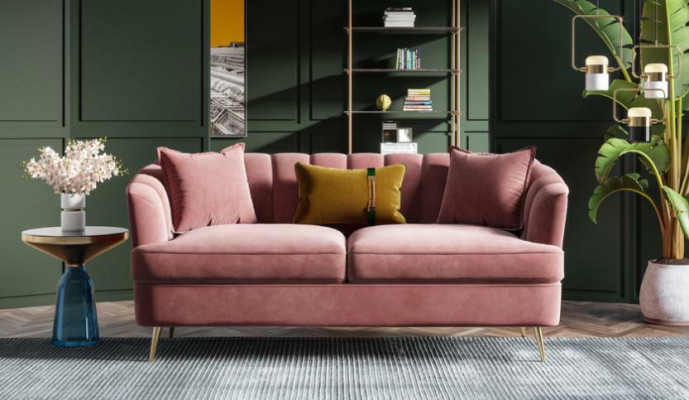 Velvet Living landscape Relax Seat Design Couch Lounge Sofas Textile Sofa 3 Seater