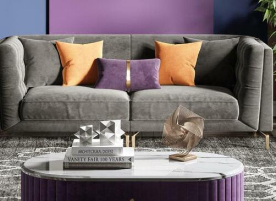 Fabric Living landscape Relax Seat Design Couch Lounge Sofas Velvet Sofa 3 Seater