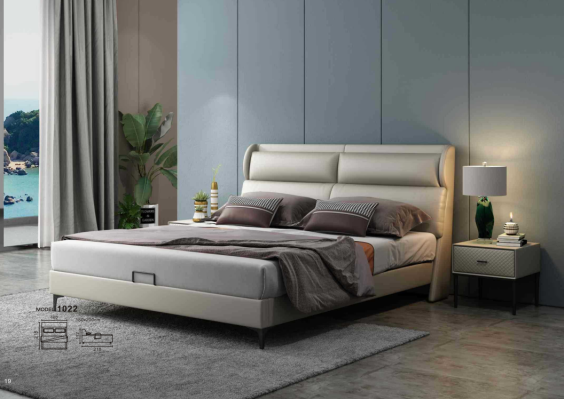High Quality Luxury Double Bed Beds Upholstery Design Marriage Hotel Leather Textile new