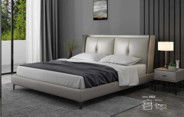 Bed Classic Upholstered bed Luxury Double Bedroom Wood 180x200