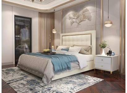 Bed Upholstery Design Luxury Double Hotel Beds Marriage 180x200cm Sleep Room Metal