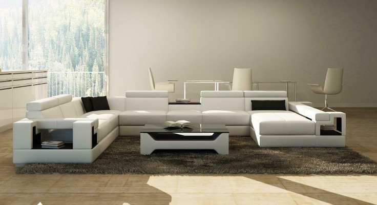 Leather sofa Couch Living landscape Corner sofa Corner Suite Design Modern Sofa 6138