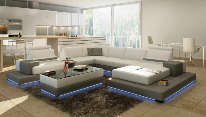 Beautiful XXL Leather Living landscape U-shape Corner sofa Sofa Couch
