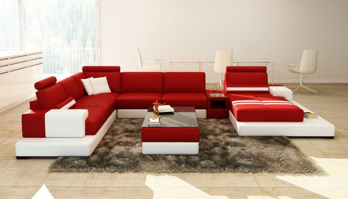 Beautiful XXL Leather Living landscape U-shape Corner sofa Sofa Couch