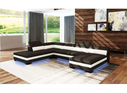 Leather sofa Couch Living landscape Corner sofa Corner Suite Design Modern Sofa 5127