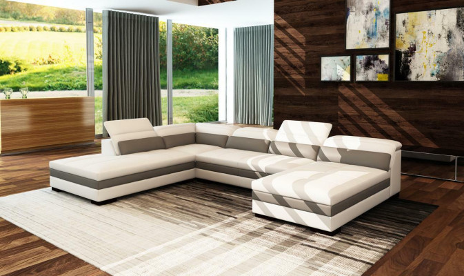 Leather sofa Couch Living landscape Corner sofa Corner Suite Design Modern Sofa 5127
